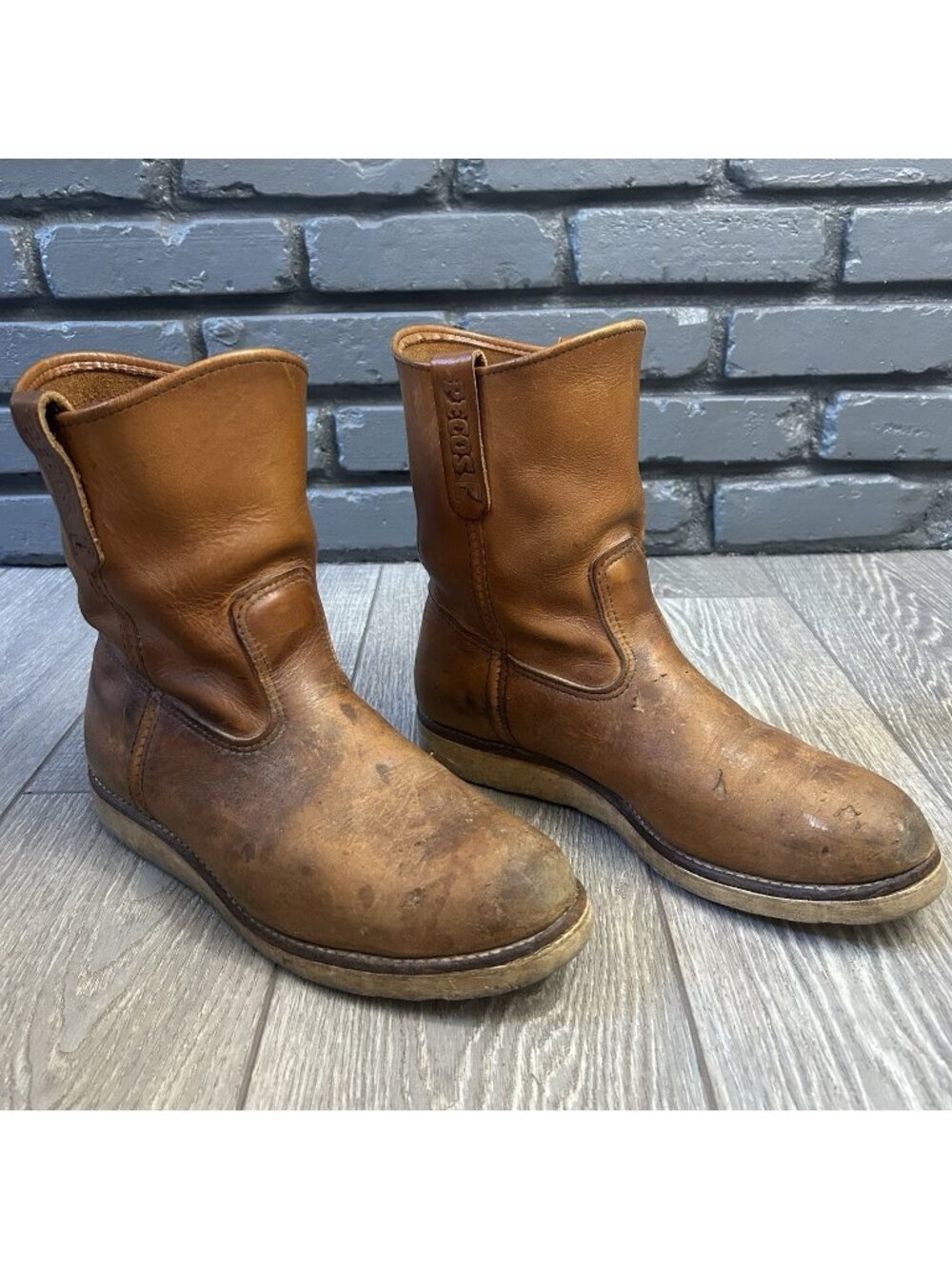 Red Wing 866 Pecos Soft Toe Leather Pull On Work Boots Mens 11 D